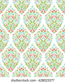 Boho style flower seamless pattern. Tiled floral design, best for print fabric or papper and more.