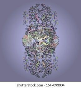 Boho style flower. Tiled mandala design, best for print fabric or papper and more. Gray, neutral and brown colors. Vector Mandala.