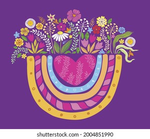 Boho style flower vase t-shirt decoration