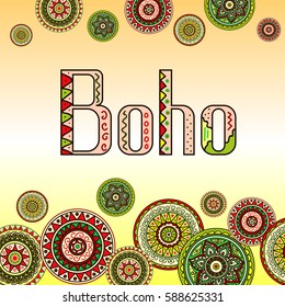 boho style inscription
