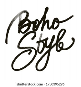 Boho style lettering, hand drawn doodle boho style. For cards, posters, stickers and professional design posters, stickers  and professional design.   