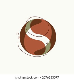 Logo im Boho-Stil. Abstrakte überlappende natürliche Formen, Linien und Punkte. Handgezeichnete Ikone für Schönheitsidentität, Modestudio, Naturbranding und Luxuskonzept.