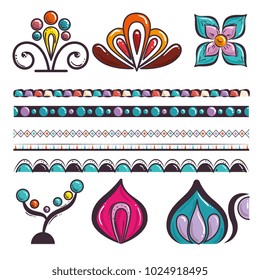 boho style mandala set icons