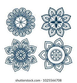 Conjunto de iconos de mandala de estilo boho