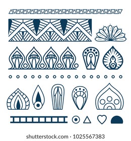 boho style mandala set icons
