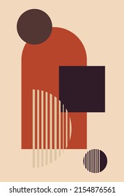 Boho style. Minimalism. Abstract background. Contemporary art. Various forms. For templates, presentations.