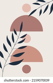 Boho style. Minimalism. Abstract background. Contemporary art. Various forms. For templates, presentations.