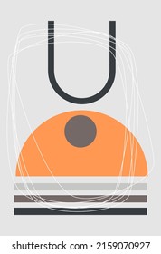 Boho style. Minimalism. Abstract background. Contemporary art. Various forms. For templates, presentations.