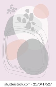Boho style. Minimalism. Abstract background. Contemporary art. Various forms. For templates, presentations.