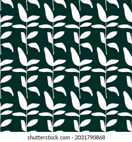 Estilo Boho minimalista sin fisuras patrón vectorial dibujado a mano. Ramas de árbol ficus. Perfecto para tejidos o papel tapizado