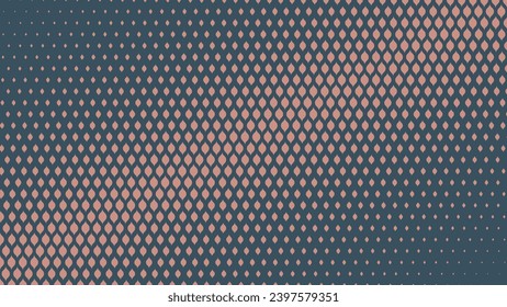 Boho Style Modern Half Tone Pattern Vector Tilted Aesthetic Abstract Background. Halftone Gypsy Scale Pattern Trendy Fashionable Texture. Stylish Minimalist Wide Fancy Wallpaper. Graceful Abstraction