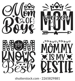 Boho Style Mom Quotes T-shirt And SVG Design Bundle, Vector File. Mom Mama Mummy SVG Quotes T shirt Design Bundle, Vector EPS Editable Files, Can You Download This File