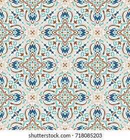 Boho style ornamental seamless pattern. Tiled floral design, best for print fabric or papper and more.