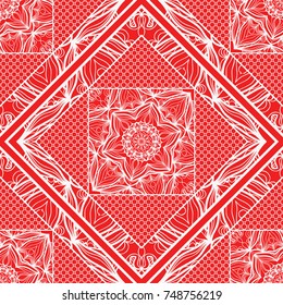 Boho style ornamental seamless pattern. Decorative line, lace background.