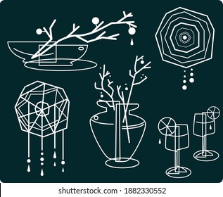 boho style ornate symbol lines