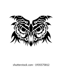 Boho style owl. T-shirt print, mobile cover design. Isolated. Vector illustration.