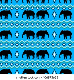 Boho style pattern, elephant pattern, tribal