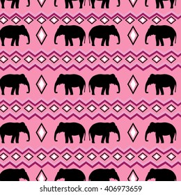 Boho style pattern, elephant pattern, tribal