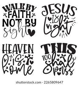 Boho Style Religious Biblical Christian Quotes T-shirt And SVG Design Bundle, Vector File. SVG Quotes T shirt Design Bundle, Vector EPS Editable Files, Can You Download This File