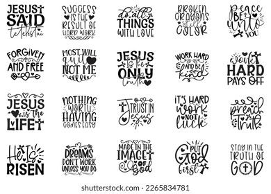 Boho Style Religious Biblical Christian Quotes T-shirt And SVG Design Bundle, Vector File. SVG Quotes T shirt Design Bundle, Vector EPS Editable Files, Can You Download This File