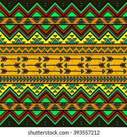 Boho style seamless pattern with the arrows. Hand drawn hipster wallpaper. 