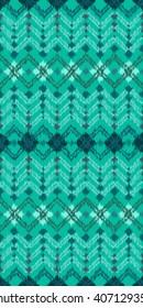 Boho style seamless pattern with aztec ornament. Vector abstract wallpaper with folk motives. Carpet imitation. Grunge, shabby effect.