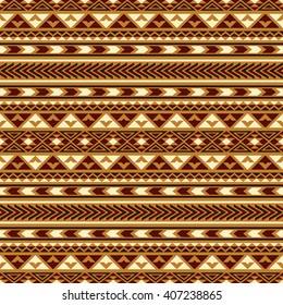 Boho style seamless pattern with aztec ornament. Vector abstract wallpaper with folk motives. Ethnic stylized background. 