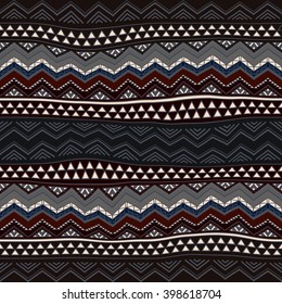 Boho style seamless pattern. Hand drawn aztec wallpaper.