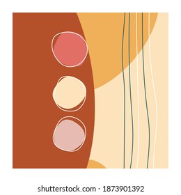 Boho style square template design for social media post. Abstract shape vector background. Simple graphic for poster, banner, card, blog cover 