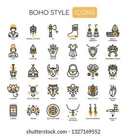 Boho Style , Thin Line and Pixel Perfect Icons