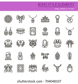 Boho Style , Thin Line and Pixel Perfect Icons