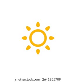 Boho Sun Icon Ring Shape Minimal Style. Great For Morning Heat Sign, Solstice Themes, Scorching Weather Symbols, And Trendy Boho Interfaces. Vector Illustration.