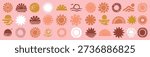 Boho Sun Icon Vector Set – Abstract Sunrise, Sunset and Sunburst Silhouette Collection