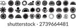 Boho Sun Icon Vector Set – Abstract Sunrise, Sunset and Sunburst Silhouette Collection