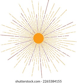 Boho Sunburst illustration Minimalist Sun sunrise art Sunset