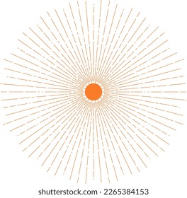 Boho Sunburst illustration Minimalist sunrise art Sunset