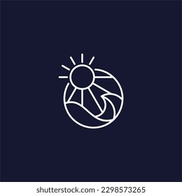 Boho sunrise Logo, Sonnenlinie Kunstvektor. Logo-Design für Sunset-Vektorgrafiken