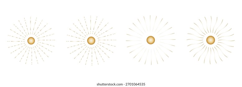 
Logo de la salida del sol de Boho, Vector de arte de la línea del sol. Sunset diseño de logotipo de Vector de stock 