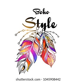 Boho template with inspirational quote lettering.