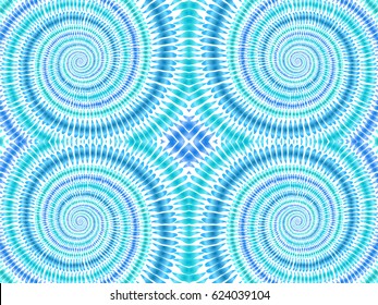 Boho tie-dye background. Hippie style. Watercolor effect vector. Blue textile. Shibori. Tie dye fashion ornament. Editable vector made with clipping mask. Batik effect. Trendy wallpaper.