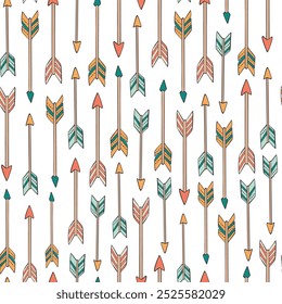 Boho tribal arrows seamless pattern for nursery prints, wallpaper, digital paper, wrapping paper, stationery, textile, etc. EPS 10