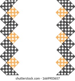 Boho tribal ethnic motifs pattern geometric seamless vector background. Stunning ikat tribal motifs made of fabric with a textile print of a traditional design in the form of a square and rhombus.
