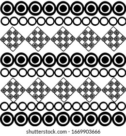 Boho tribal ethnic motifs pattern geometric seamless vector background. Stunning ikat tribal motifs made of fabric with a textile print of a traditional design in the form of circles.