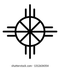 Boho tribal icon in line vector