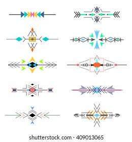 Vector Set Decorative Ethnic Borders American Stock Vector (Royalty ...