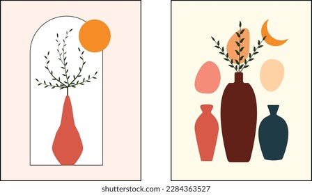 Boho Wall Art Design Vector Illustration