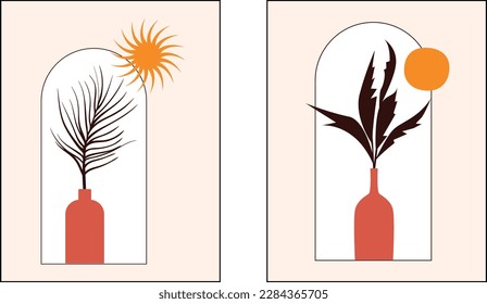 Boho Wall Art Design Vector Illustration