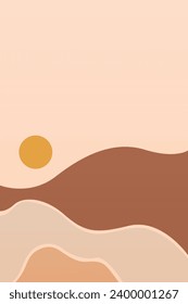 Afiche de Boho Wall Art. Resumen Ilustración De Fondo De Boho. Antecedentes del paisaje abstracto