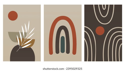 Afiche de arte en la pared del Boho, impresiones de arte de mediados del siglo, decoración moderna en las paredes