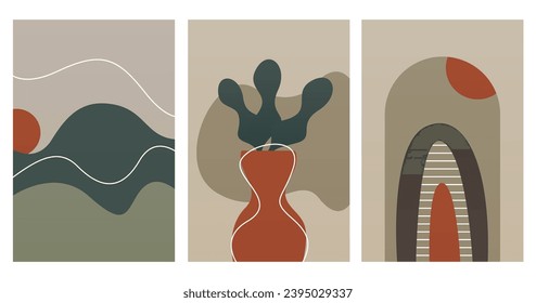 Boho Wall Art Poster, Mid Century Art Prints, Modern Wall Decor